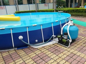 SIBO Pvc Ce çin kaynağı büyük büyük yetişkin açık şişme su parkı Metal çerçeve şişme yerden yüzme havuzu - Product Image 5