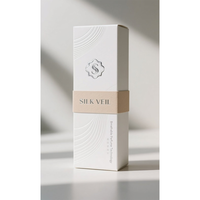 Boîte cosmétique haut de gamme en carton blanc réutilisable, pliable, avec impression UV, pelliculage mat, gaufrage et logo personnalisé en mousse