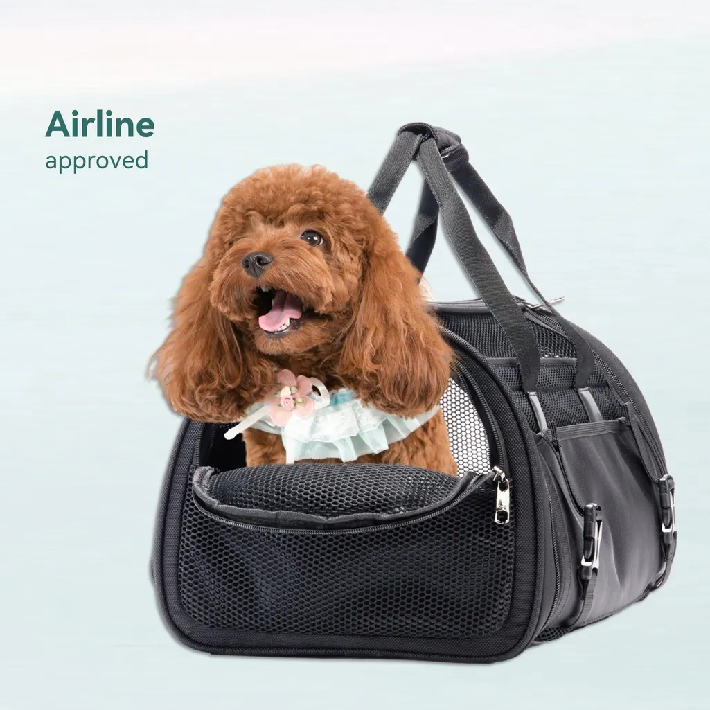 Kış OEM tasarım hissediyorum Pet seyahat taşıyıcısı torba, 1680D naylon yüksek kalite evcil hayvan çantası, en iyi havayolu onaylı evcil hayvan taşıyıcı torba