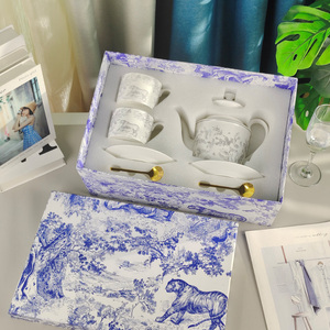 Service à thé en porcelaine fine de luxe, série D, gris tigre, écologique, de qualité supérieure - Product Image 5