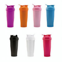 Bouteille de shaker de protéines personnalisée, portable, 400 ml, sans BPA, anti-fuite, pour le sport, la gym, en plastique, avec boule de shaker