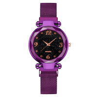 Montre pour femme TikTok à succès, cadran ciel étoilé numérique, bracelet magnétique à quartz, conception à aimant paresseux, personnalisable