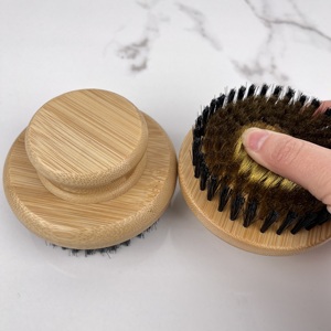 Brosse corporelle exfoliante à manche en <span class=keywords><strong>bambou</strong></span>, poils en cuivre et nylon, entièrement naturelle, pour douche et brossage à sec, nettoyage de la peau et circulation sanguine - Product Image 5