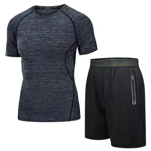 Custom Günstige Sweat Anzug Für Männer Sport Fitness Gym Jogging Kompression Anzug Running Wear