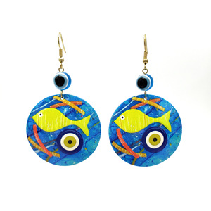 Pendientes Colgantes de Acrílico con Diseño de Ojo Turco, Estilo Bohemio, Joyería de Moda para Mujer, Origen Yiwu, Pendientes de Cuentas con Patrón Geométrico - Product Image 5
