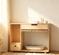 Meuble de rangement en contreplaqué pour la maison, armoire latérale de rangement minimaliste pour salon