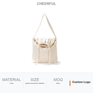 <b>Canvas</b> <b>Drawstring</b> Bucket Shoulder <b>Bag</b> Custom Logo Promotional Gift - Product Image 1
