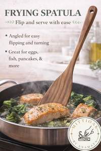 Handmade <b>Kitchen</b> Wooden <b>Utensils</b> Tools Eco-friendly Sustainable Dishwasher Safe 6pcs Natural Teak Wood Spatula Spoons <b>Set</b> - Product Image 3