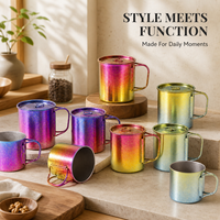 Tasse en titane avec finition cristal colorée, portable pour le thé, le café, le bureau et les activités de plein air, avec logo personnalisé, vente en gros pour les particuliers