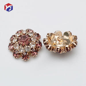 Colorido Rhinestone Crystal Diamond Botões para Wool Coat Cardigan Diamond Decoração Acessórios Crystal Botões - Product Image 2