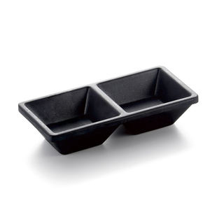 Plastik Piring Ramekin Hitam Melamin Saus 2 Kompartemen - Product Image 1