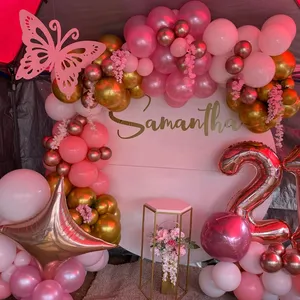 Rosa menina balão Super herói 50 ° aniversário Safari Barbi Elefante Festa De Aniversário Decoração balão guirlanda arco kit