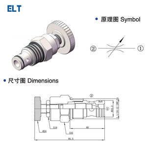 Vanne de régulation de débit Nv2-12, vanne hydraulique à cartouche filetée, entrée 1 pouce, pour bulldozers et excavatrices - Product Image 5
