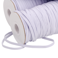 Élastique de couture en gros d'usine, marque DILI, bande élastique plate 5MM blanche/noire, sangle tricotée en Spandex/Polyester écologique