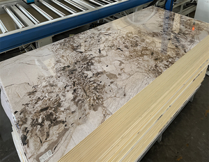 Plaques de marbre PVC, feuilles de marbre, revêtement plastique imperméable, panneau de marbre UV pour la décoration de hall d'hôtel - Product Image 6