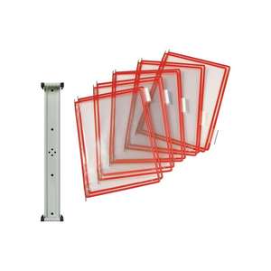 Soporte de pared Tarifold 10 paneles de visualización rojos con marco de alambre, recubierto de plástico adecuado para DIN A4 - Product Image 1