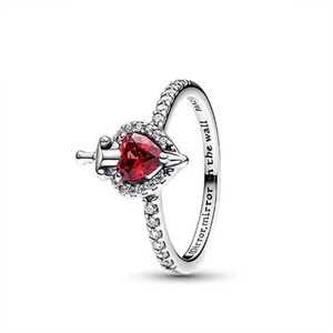 Original <strong>PANDO</strong> 925 Sterling Silver Red Blue Green Pink Stone Jewelry Stud Cz Heart Necklace Women Jewelry Sets - Product Image 5