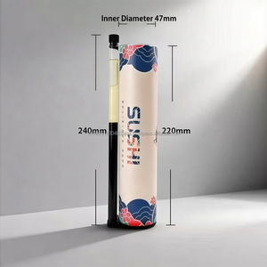 Envase cilíndrico de papel laminado con aluminio y logotipo personalizado de moda para sushi, con tubo interno para salsa, ideal para llevar. - Product Image 1