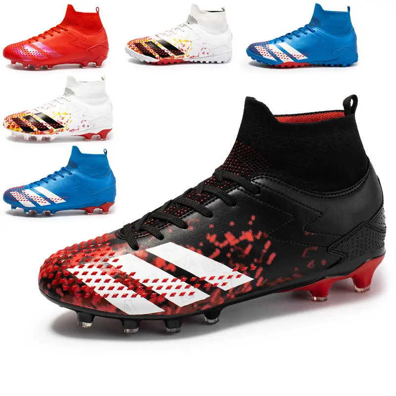 High quality sport shoes football boots drop shipping FG spikes high ankle cleats black shoes branded shoes