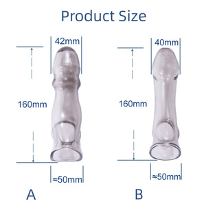 Dildo Ampliación Pene Manga Juguetes sexuales para hombres Sex Shop Cocks Extender Reutilizable Silicona Condón G-spot Masajeador - Product Image 2