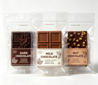 Sac en plastique transparent personnalisable de 50 microns avec fermeture hermétique pour chocolats simples, sachet d'emballage de bonne qualité