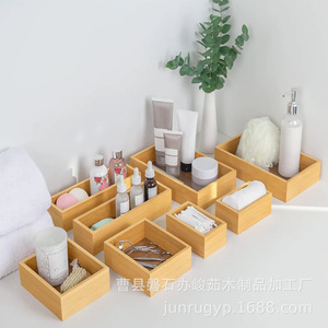 Bamboo Wood <b>Storage</b> <b>Box</b> Drawer Type Rectangular Space Saving <b>Kitchen</b> Organizer For Seasoning Tableware Utensils - Product Image 2