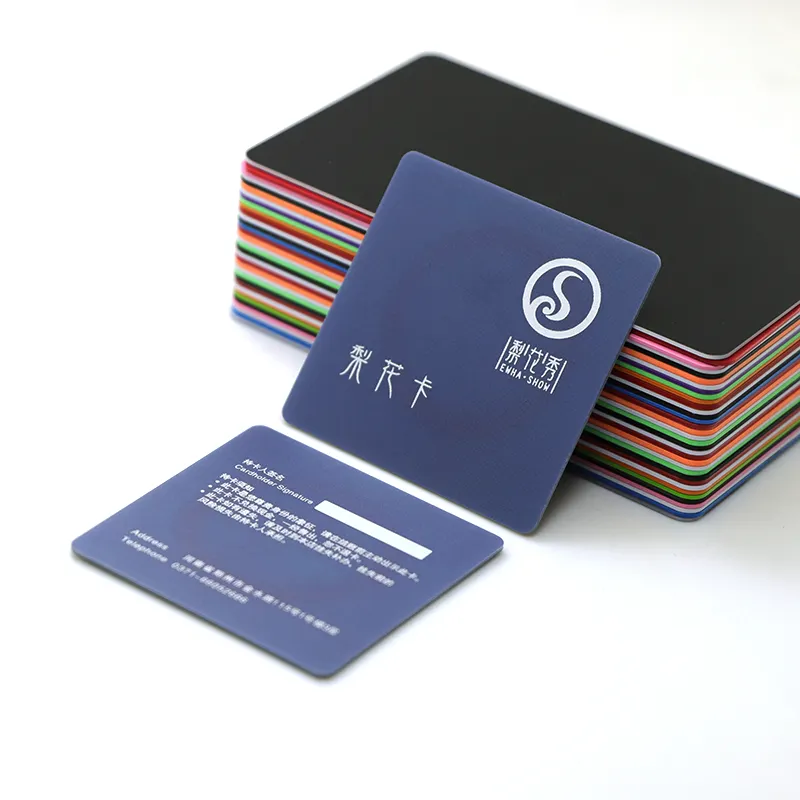कस्टम आकार आकार मैट पीवीसी एनएफसी आरएफआईडी छोटे वर्ग व्यापार कार्ड