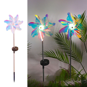 Nouvelles lampes solaires LED à 4 pales en forme de moulin à vent, lumières décoratives d'extérieur étanches pour pelouse, cour et jardin - Product Image 1