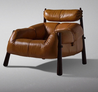 Fauteuil de relaxation moderne en bois massif de style mi-siècle, chaise individuelle créative pour hôtel