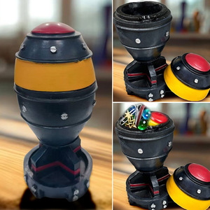 Ornement de bombe en résine, boîte de rangement décorative, type rond sur pied, couleur bronze, vert, noir, cadeau de collection militaire - Product Image 5