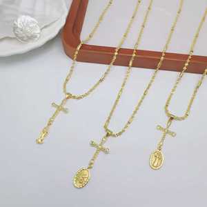 Collier pendentif <span class=keywords><strong>croix</strong></span> religieuse plaqué or avec zircon cubique, <span class=keywords><strong>croix</strong></span> <span class=keywords><strong>Ankh</strong></span> et colliers Vierge Marie pour femmes - Product Image 3