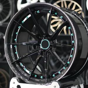 Jantes en alliage de carbone forgé Sailen 2 pièces à concavité profonde 18-24 pouces 5x112/120/114.3 Noir semi-brillant Garantie 5 ans - Product Image 1