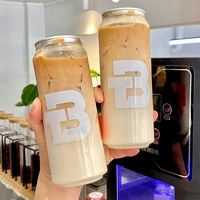 BSBH Canettes en Plastique PET Personnalisables 500ml avec Logo pour Cafés et Boutiques de Boissons