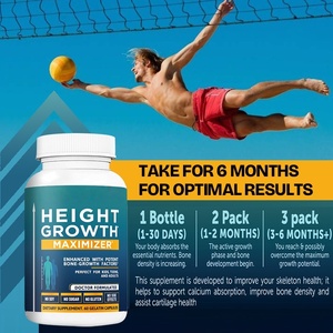 GMP Crecimiento Calcio Vitamina D3 <span class=keywords><strong>Zinc</strong></span> L Arginina GABA 5 HTP Suplemento Óseo 60 Cápsulas Niños Adolescentes Adultos - Product Image 3