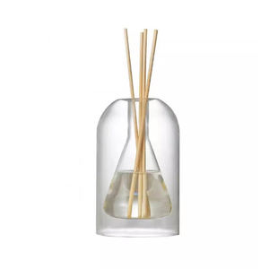 Florero de cristal verde, decoración de doble capa, floreros decorativos modernos <span class=keywords><strong>altos</strong></span> de burbujas sopladas - Product Image 3