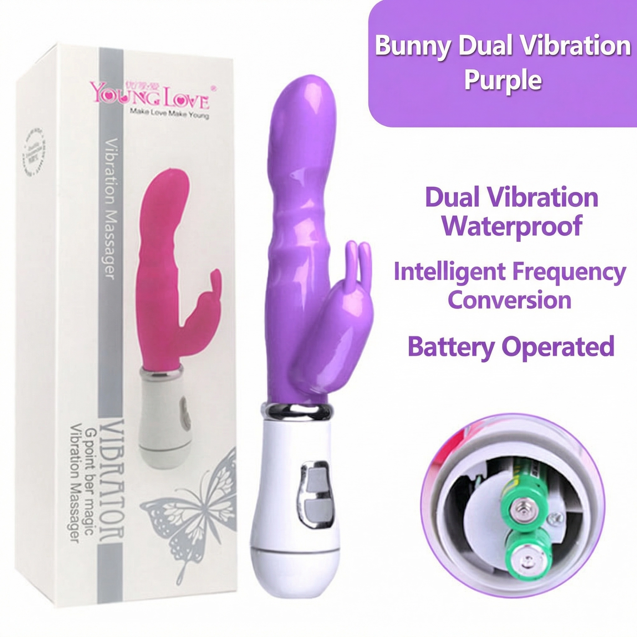 Bastone per conigli alimentato a batteria, viola