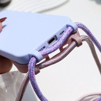 Coque de téléphone en caoutchouc antichoc réglable avec cordon de suspension pour iPhone, avec sangle bandoulière