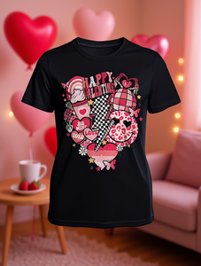 T-Shirt da Donna per San Valentino, Manica Corta, Collo Tondo, Stampa Cuore, Gelato e Caramelle, Design Carino, Abbigliamento Casual per Tutte le Stagioni - Product Image 2
