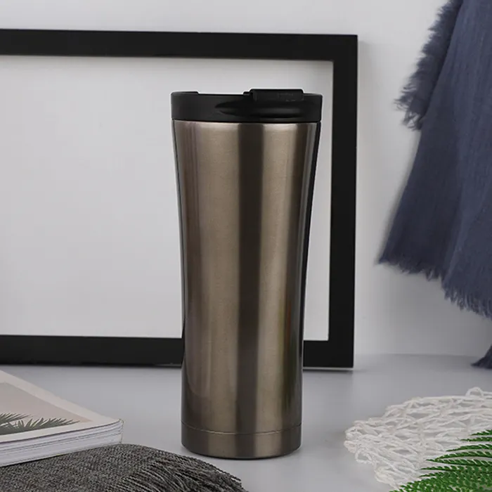 Tasse isotherme à double paroi en acier inoxydable, 450ml, 15oz, isolée thermique, tasse à café, avec couvercle étanche