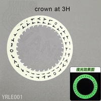 NH36 Noir Blanc Disque Jour Roue Vert Bleu Couronne Lumineuse à 3.8 Heures Costume pour MOD/SKX007 009 Remplacement Jour Pièces Réparation