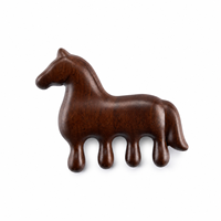 Peigne de massage en bois de santal doré pour le meridien du cheval, outil Gua Sha en bois pour le cuir chevelu, pour le spa et les soins personnels