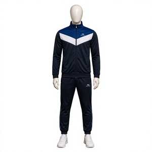 Ensemble de survêtement personnalisé pour homme avec fermeture éclair intégrale, tenue de sport respirante pour le jogging, l'entraînement, la gym et le fitness, ensemble deux pièces - Product Image 1