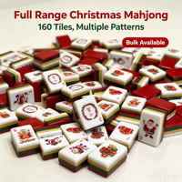 Jeu de Mahjong américain en acrylique de qualité supérieure, 160 pièces, design de Noël, jeu de tuiles de Mahjong, jeu de société familial pour les fêtes, cadeau
