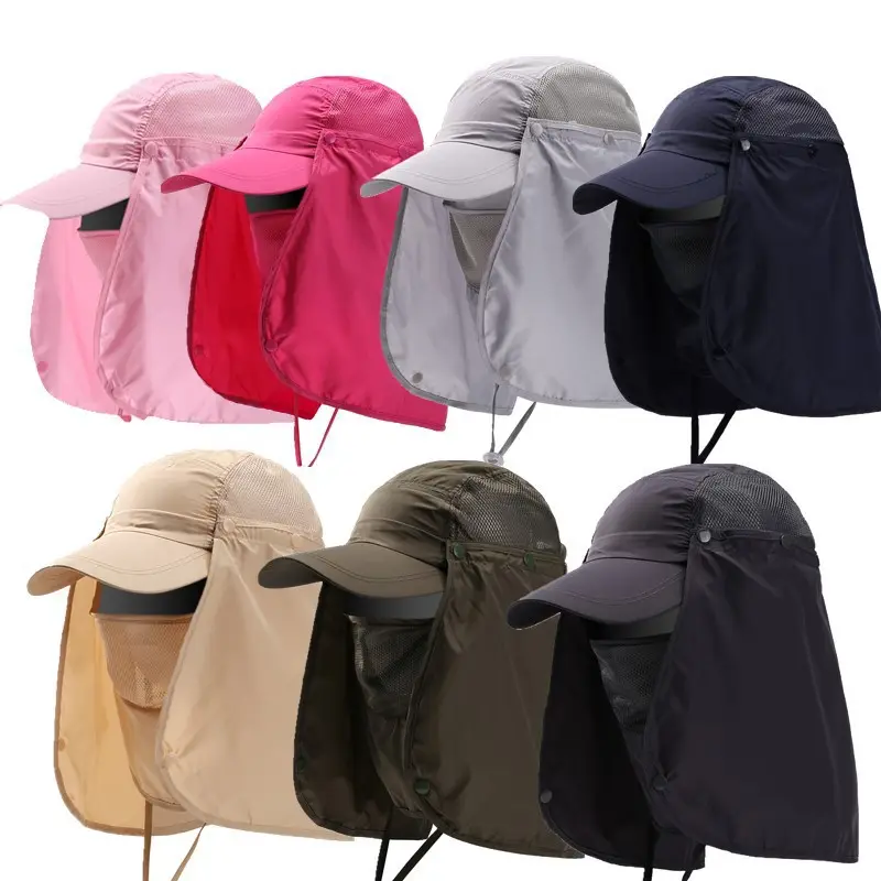 Flap Cap with Ear Mask Cover UV Protection Sun Hats Fishing Cap Fisherman Hat Outdoor hat men's summer sunscreen waterproof