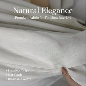 Cortina de Lino Sintético Transpirable, Mezcla de Poliéster y Lino, hasta 360 cm, para Salas de Estar y Hoteles. Cortina y Tela Transparentes - Product Image 2