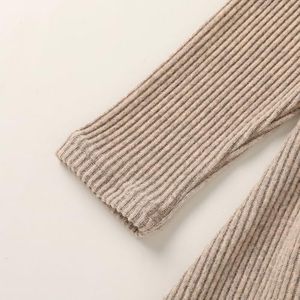 Abito in maglia girocollo a manica lunga in tinta unita per bambine e bambine Casual autunno inverno - Product Image 5