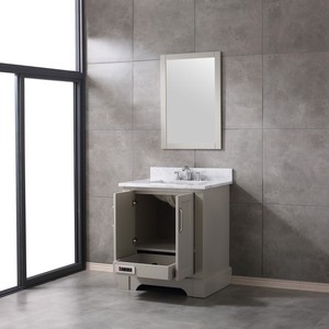 Meuble-lavabo de salle de bain de style transitionnel avec vasque en céramique, construction en bois massif et contreplaqué, fabriqué au Vietnam - Product Image 3
