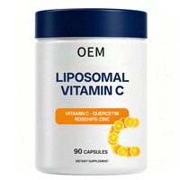 Complément Alimentaire Liposomal de Vitamine C à Marque Blanche OEM, 90 Capsules, avec Quercétine, Églantier et Zinc, Approvisionnement en Gros, Marque Personnalisée