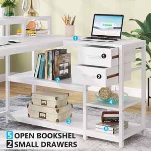 Bureau d'ordinateur industriel Tribesigns, table de bureau, grand bureau d'angle pour <span class=keywords><strong>studio</strong></span> à domicile - Product Image 2