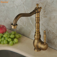 Robinet de lavabo antique en laiton Beelee, robinet de lavabo de salle de bain, robinet de mélangeur de comptoir, robinet de lavabo de cuisine pour la salle de bain
